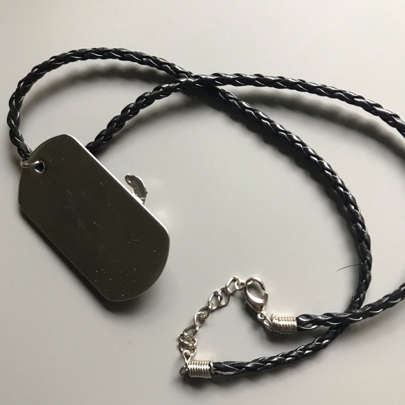 3-D sparkle snake dog tag, braided necklace - Picture 5 of 5